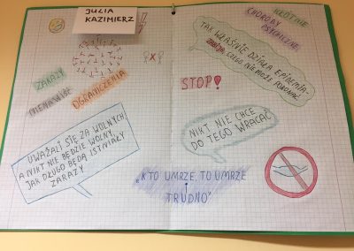 Prace uczniów z literackiego KONKURSU PLASTYCZNO - LITERACKIEGO „WYPISZ - WYMALUJ PANDEMIA”