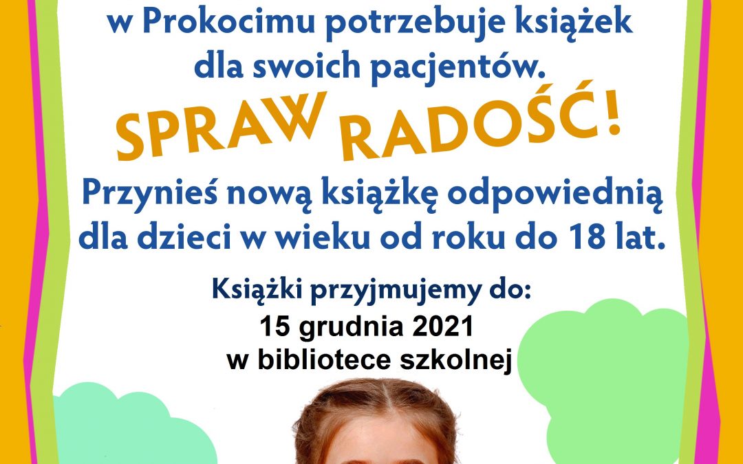 Plakat akcji podaruj ksiakę do szpitala dla dzieci